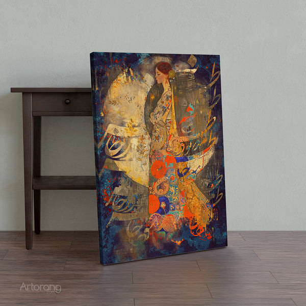 Persian Calligraphy Canvas Print - Serenity in Memory Wall Art Decor