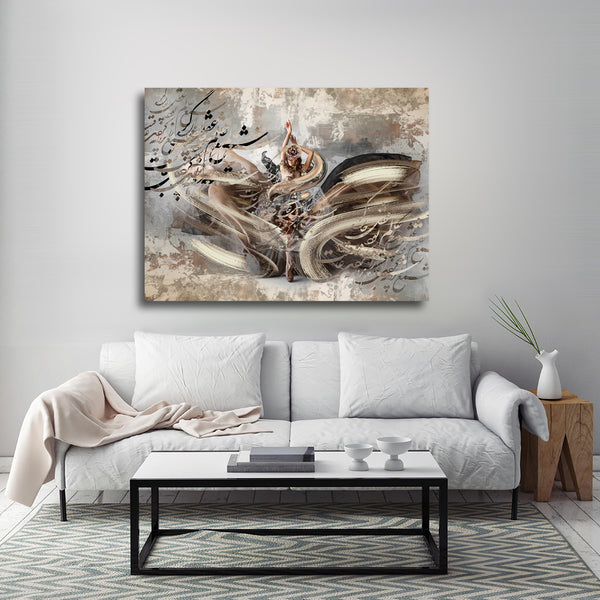 Butterfly and its lover, candle in Rumi quote wall art | Persian home decor | Persian calligraphy | Persian art | Persian art | Persian gift - Artorang