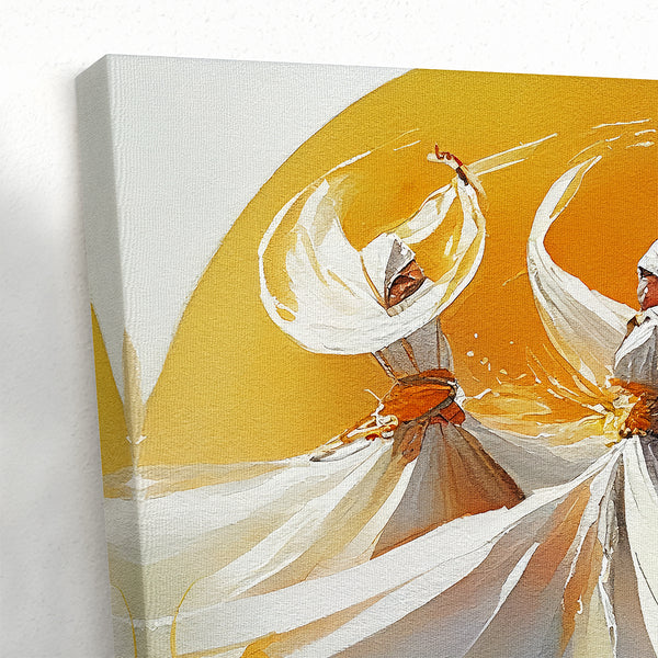 Whirling Dervish Abstract Painting Canvas Print - Sufi Dance Wall Art