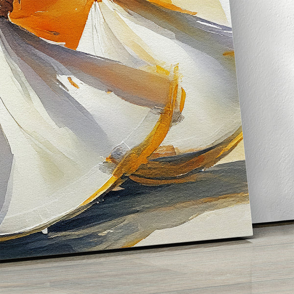 Whirling Dervish Abstract Painting Canvas Print - Sufi Dance Wall Art
