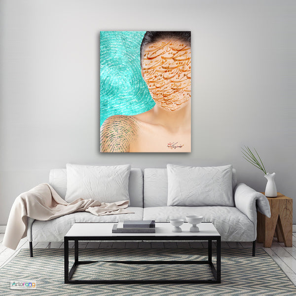 Overwhelmed with fingerprint of love, Hafez quote wall art, Persian gift - Artorang