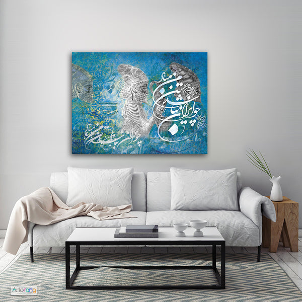 Persepolis Apadana Palace Persian Wall Art - Blue Version Decor