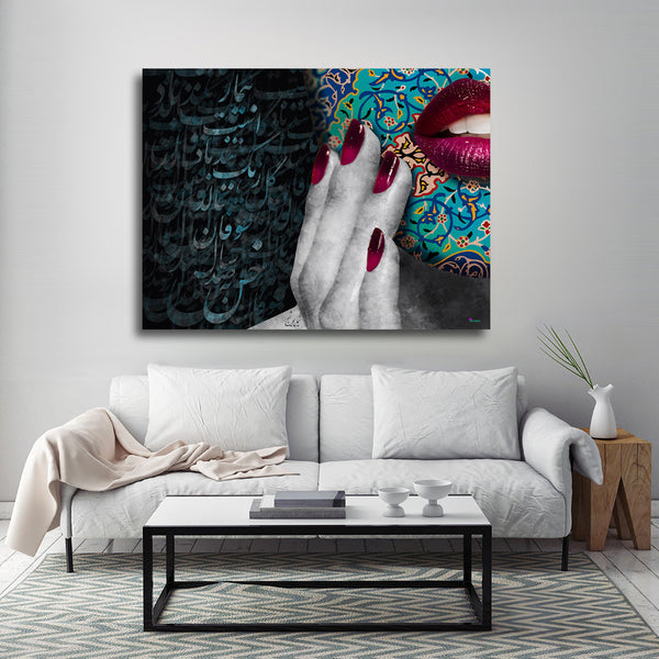 Nima Yooshij Poem on Canvas Art rectangle version | Persian Calligraphy | Persian Wall Art Canvas Art | Persian Art | Persian gift - Artorang