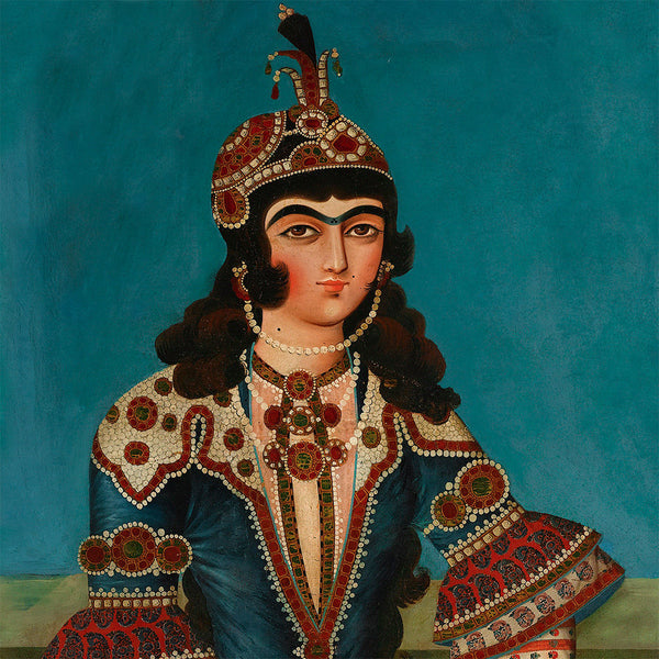 Qajar girl plays Santour canvas print wall art | Qajar dynasty | Ancient Persian art | Persian artwork | Persian art | Persian gift - Artorang