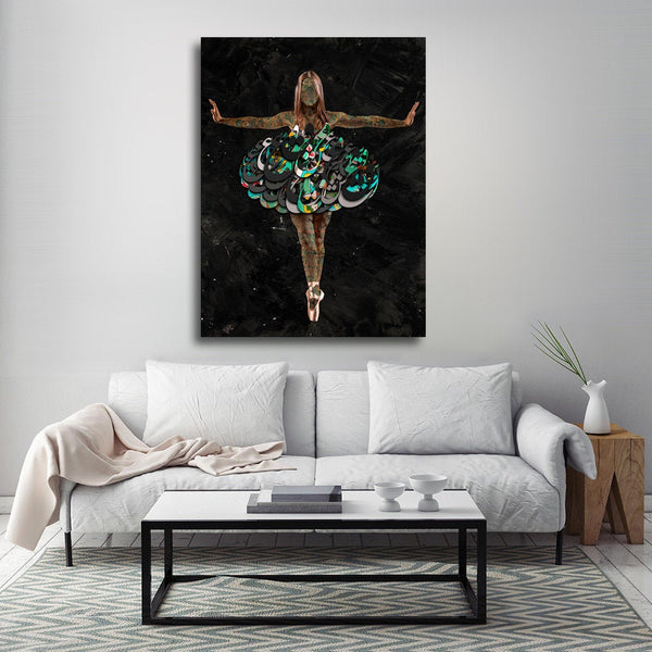 Ballet dancer with Persian calligraphy tutu canvas art | Persian wall art | Arabic calligraphy | Persian art | Arabic art | Persian artwork - Artorang