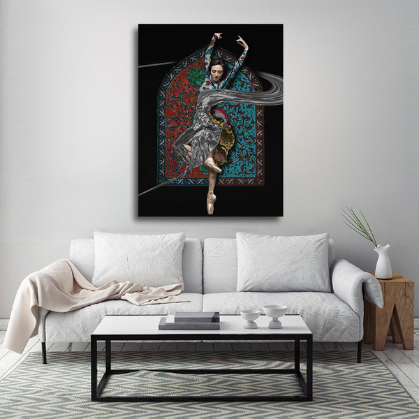 Ballet dancer Canvas Art | Persian tile | Arabic art | Middle Eastern art | Islamic art | Persian Gift - Artorang