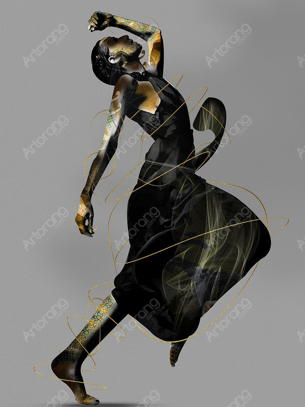 Dancing girl Canvas Art | Persian wall art | Persian calligraphy | Arabic calligraphy | Persian art | Arabic art | Persian Gift - Artorang