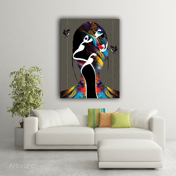 Bound by Love, The Timeless Harmony, Persian canvas print wall art, Galley wrapped canvas art, Persian gift, Persian painting