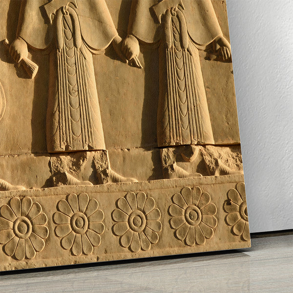 Relief at Apadana Palace multi panel canvas print wall art, Persepolis architectures, Takht-e Jamshid, Extra large Persian canvas wall art
