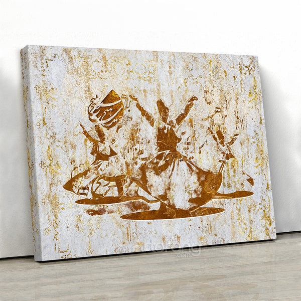 Whirling Dervishes Canvas Print with Rumi Quote - Sufi Dance Wall Art