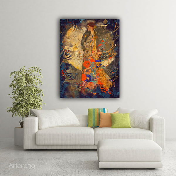 Persian Calligraphy Canvas Print - Serenity in Memory Wall Art Decor