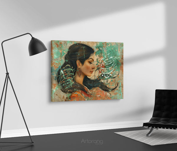 Rumi Canvas Print Wall Art - Persian Calligraphy Sufi Poetry Decor