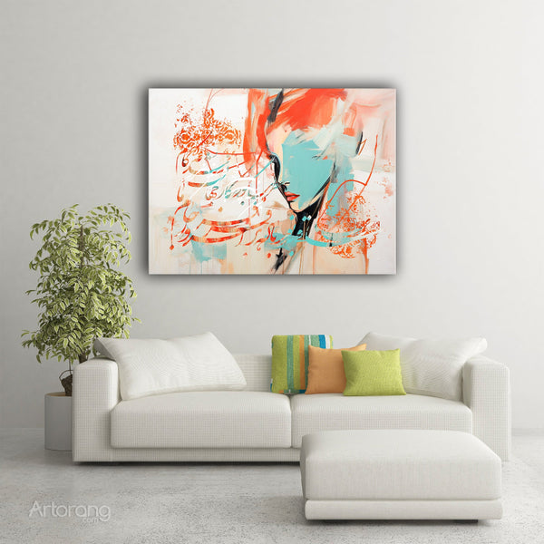 Hafez Verses in Wine and Flame Canvas Print - Persian Calligraphy Art