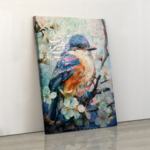 Persian poetry canvas art featuring a bird and Hafez verse by Artorang
