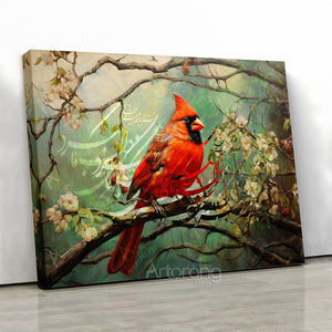 Ready to Fly Away canvas art with bird and Hafez poetry by Artorang
