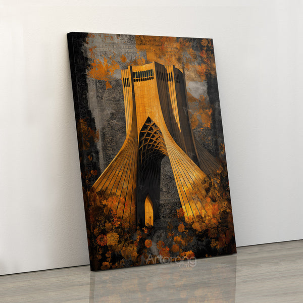 Tehran Azadi Tower Canvas Print - Modern Wall Art Inspired by Persian Architecture