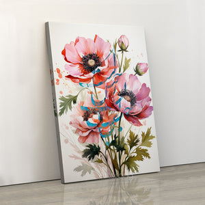 Blossoming With You floral canvas wall art by Artorang
