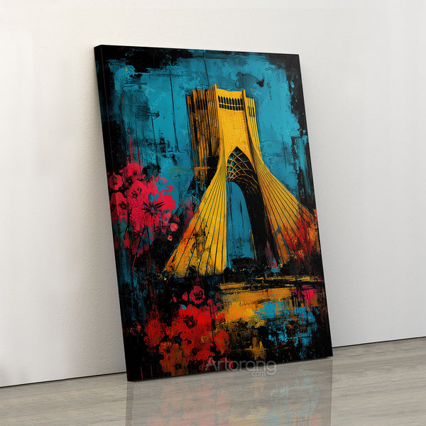 Tehran Azadi Tower Canvas Print - Vibrant Wall Art Inspired by Persian Culture