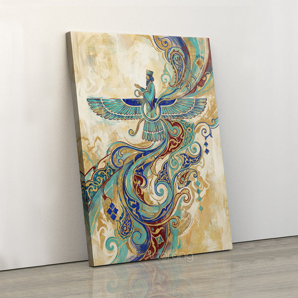 Echoes of the Divine Wing Persian spiritual canvas wall art
