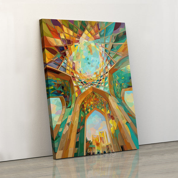 Persian Architecture Canvas Print – Vibrant Geometric Wall Art for Home Décor