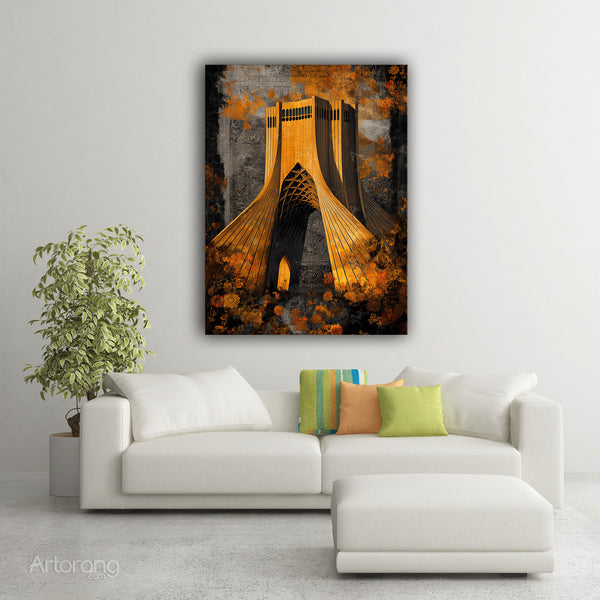Tehran Azadi Tower Canvas Print - Modern Wall Art Inspired by Persian Architecture