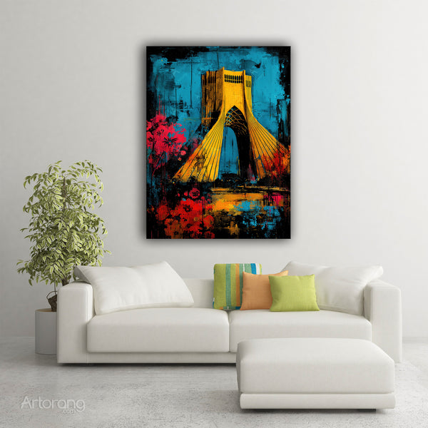 Tehran Azadi Tower Canvas Print - Vibrant Wall Art Inspired by Persian Culture