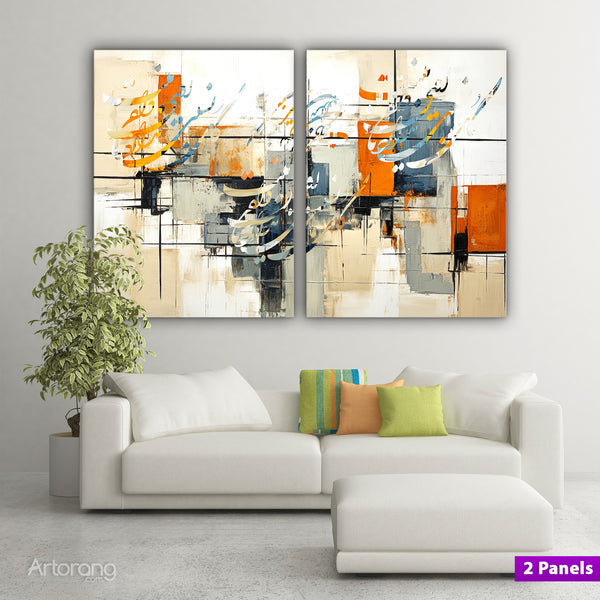 Eternal Elegance, Saadi Shirazi Poem Abstract Triptych, Persian Calligraphy Canvas Wall Art, Modern Farsi 3 Panels Calligraphy Painting