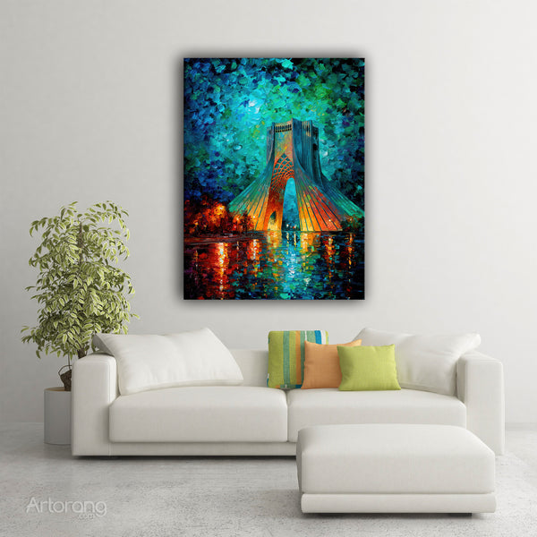 Tehran Azadi Tower Canvas Print – Vibrant Wall Art Inspired by Persian Architecture