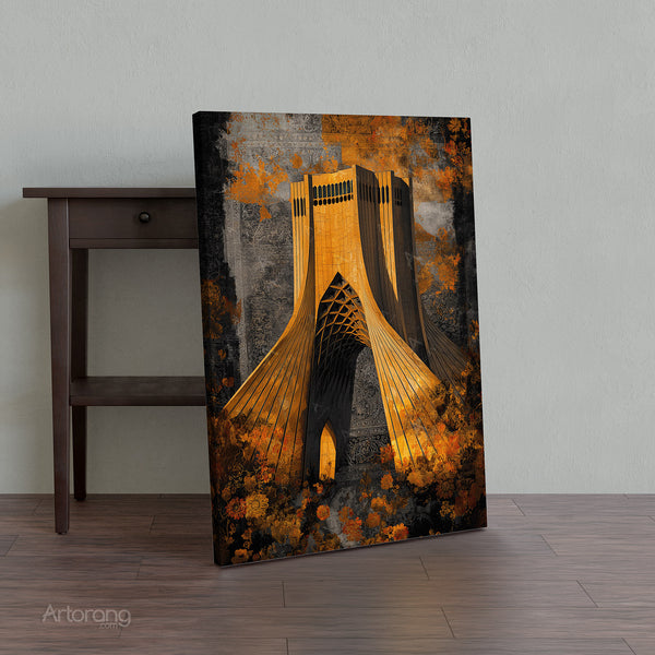 Tehran Azadi Tower Canvas Print - Modern Wall Art Inspired by Persian Architecture