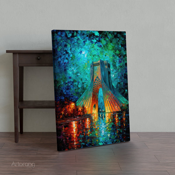 Tehran Azadi Tower Canvas Print – Vibrant Wall Art Inspired by Persian Architecture