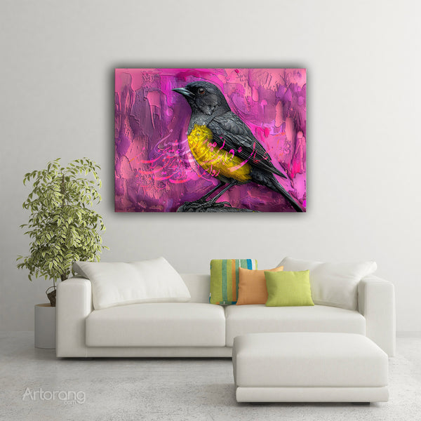 Flight Within, Persian Calligraphy Canvas by Rumi, Bird Lover Art