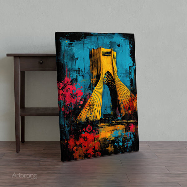 Tehran Azadi Tower Canvas Print - Vibrant Wall Art Inspired by Persian Culture