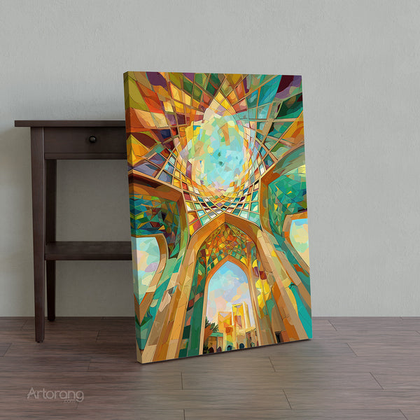 Persian Architecture Canvas Print – Vibrant Geometric Wall Art for Home Décor