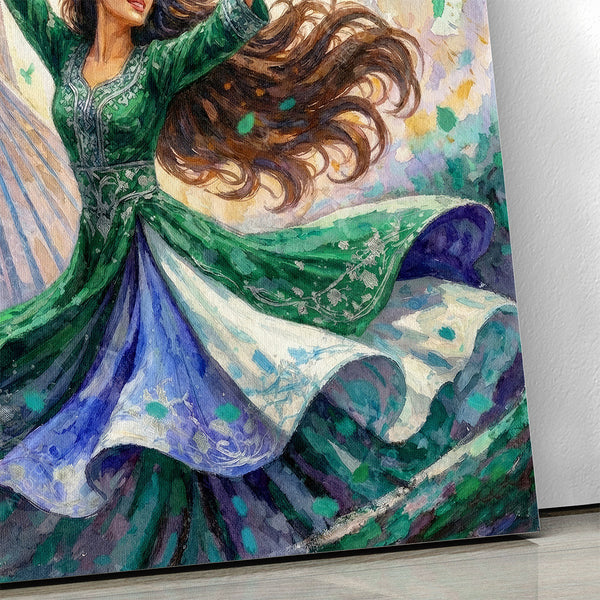 Persian Dance in Front of Tehran Azadi Tower Canvas Print – Colorful Wall Art