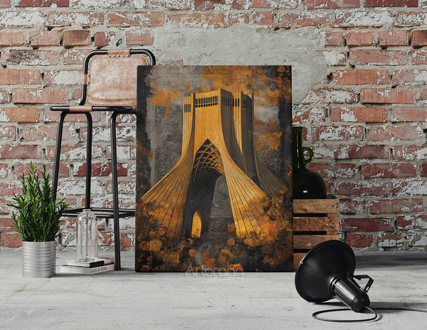 Tehran Azadi Tower Canvas Print - Modern Wall Art Inspired by Persian Architecture