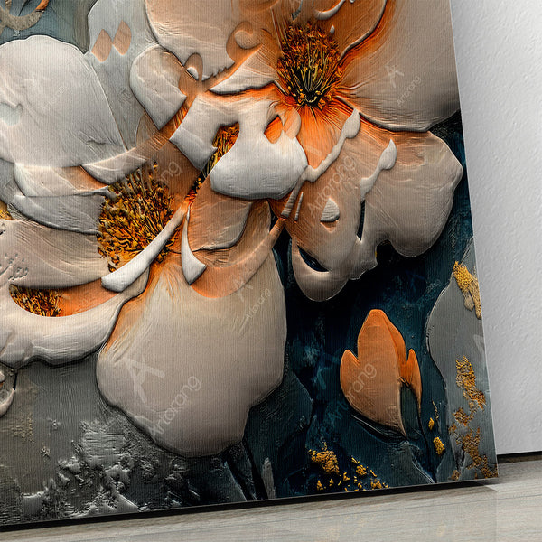 Elegant Persian Floral Canvas Print with Poetic Touch - Abstract Farsi Wall Art Triptych