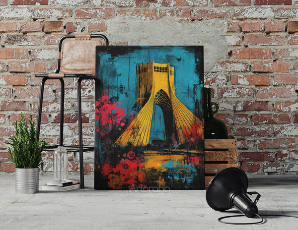 Tehran Azadi Tower Canvas Print - Vibrant Wall Art Inspired by Persian Culture