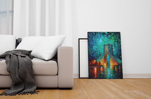 Tehran Azadi Tower Canvas Print – Vibrant Wall Art Inspired by Persian Architecture