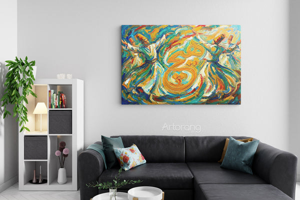 Sufi Dervishes Dance Canvas Print - Vibrant Wall Art Inspired by Persian Culture