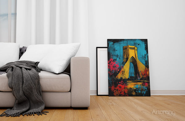 Tehran Azadi Tower Canvas Print - Vibrant Wall Art Inspired by Persian Culture