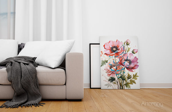 Minimal floral wall art with poetic Persian design
