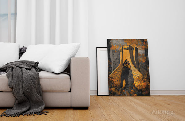 Tehran Azadi Tower Canvas Print - Modern Wall Art Inspired by Persian Architecture