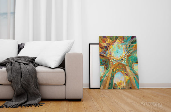 Persian Architecture Canvas Print – Vibrant Geometric Wall Art for Home Décor