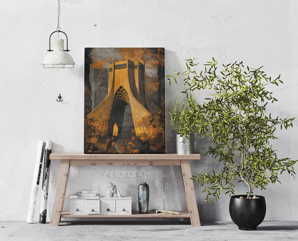 Tehran Azadi Tower Canvas Print - Modern Wall Art Inspired by Persian Architecture