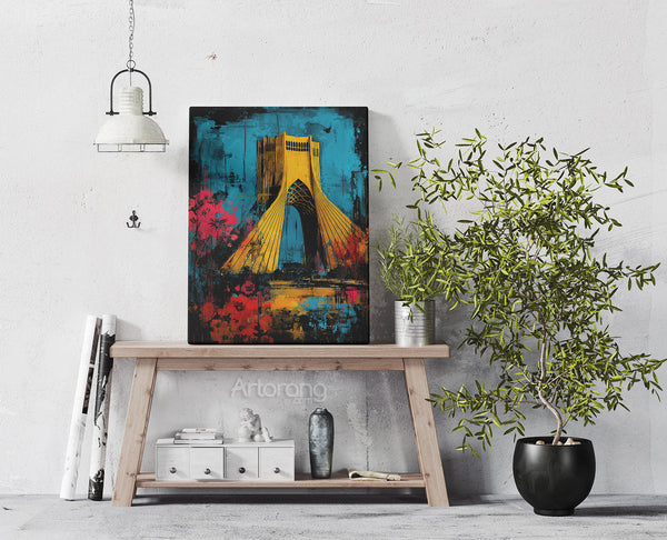 Tehran Azadi Tower Canvas Print - Vibrant Wall Art Inspired by Persian Culture