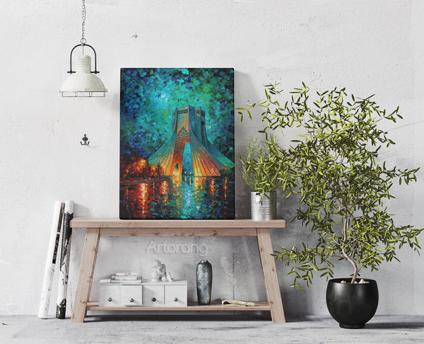 Tehran Azadi Tower Canvas Print – Vibrant Wall Art Inspired by Persian Architecture