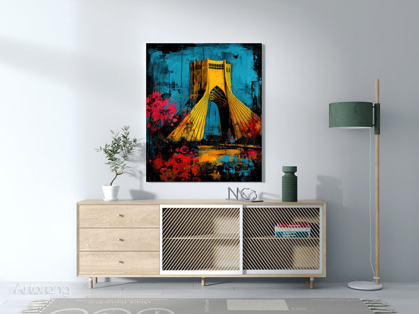 Tehran Azadi Tower Canvas Print - Vibrant Wall Art Inspired by Persian Culture