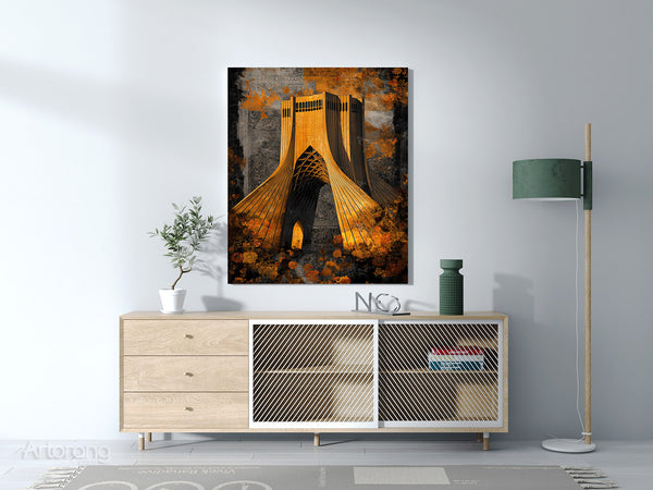 Tehran Azadi Tower Canvas Print - Modern Wall Art Inspired by Persian Architecture