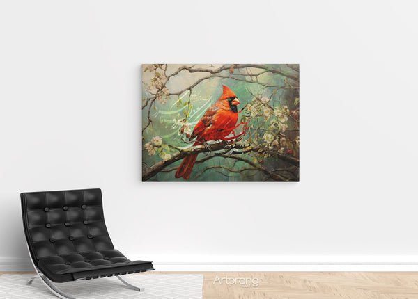 Fine art canvas with Hafez poem and nature-inspired illustration
