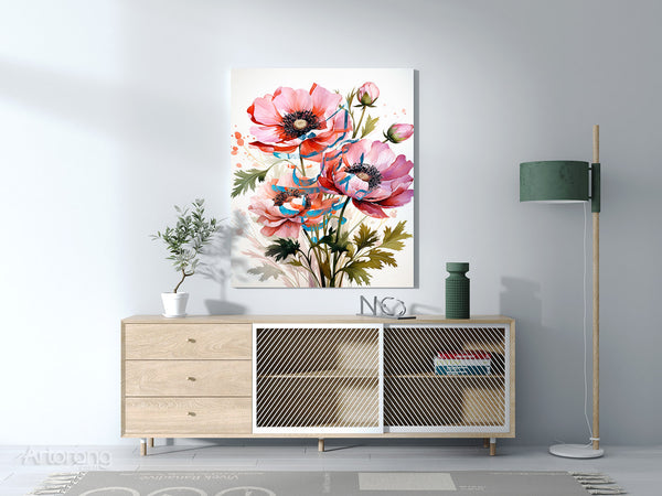 Soft pink flower artwork inspired by Rumi poem
